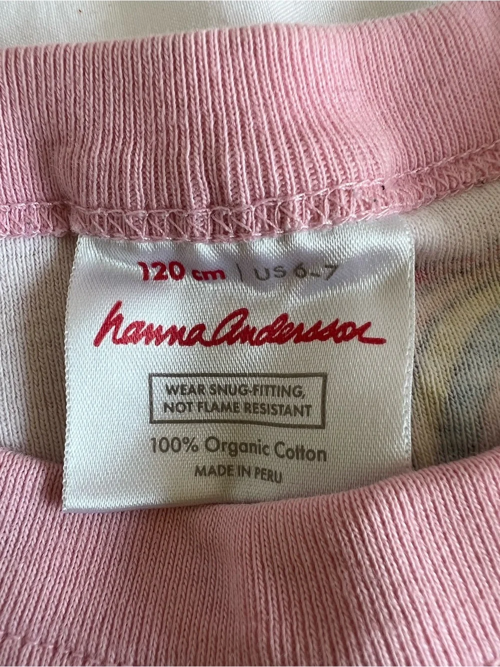 Hanna Andersson Pink Heart & Rainbow Pajama Set 120 6-7